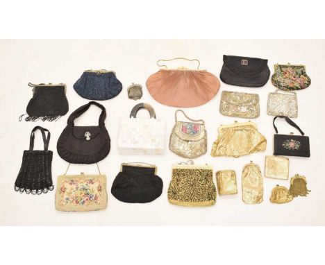 Collection of vintage evening bags, purses, etc, to include bead, sequin and embroidered examples