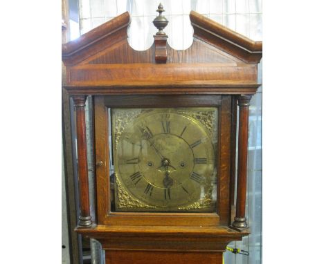 18TH CENTURY EIGHT DAY OAK LONGCASE CLOCK by Jeremiah Bullock of Ellesmere (Cheshire), having later moulded and cross banded 