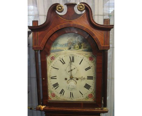 19TH CENTURY MAHOGANY AND OAK EIGHT DAY LONGCASE CLOCK by T Cox, Tipton (West Midlands near Wolverhampton), the cross banded 