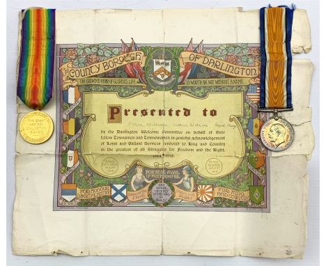 WWI medal pair comprising British War and Victory medals awarded to 'K.40716 W.A. Wilson. STO. 1 R.N.' - Condition Report 