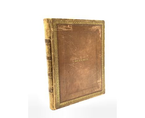 Miss H A Wraith - A manuscript book of her work including pencil and watercolour drawings, handwriting etc. circa 1826 in gil