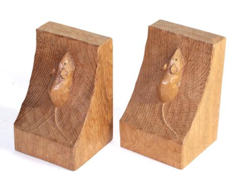 A pair of Robert Mouseman Thompson bookends 