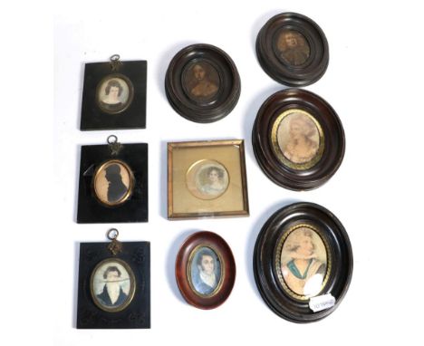 A group of portrait miniatures, 19th century and later 