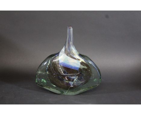 MDINA GLASS VASE - AXE HEAD a Mdina glass vase in the Axe Head design, with internal decoration and probably made by Michael 