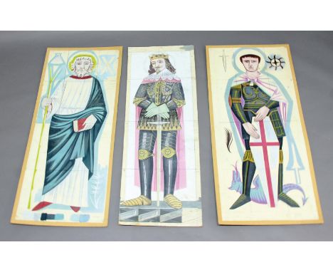 POOLE POTTERY TILE DESIGNS - ST JOHN FISHER CHURCH, ROCHESTER 7 tile designs of Saints, commissioned for the reredos of the S