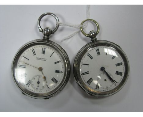 Kendal &amp; Dent Switzerland; An Openface Pocketwatch, the signed dial with black Roman numerals and seconds subsidiary dial