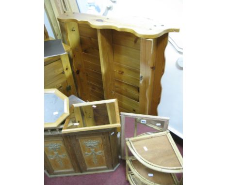 Pine Wall Rack, corner cupboard, mirrors, bamboo corner shelf.