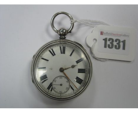 A Chester Hallmarked Silver Cased Openface Pocketwatch, the white dial with black Roman numerals and seconds subsidiary dial,