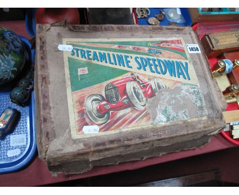 A Mid XX Century Tinplate Clockwork 'Streamline Speedway' by Marx boxed.