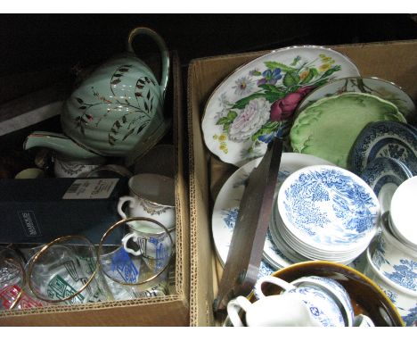 Wedgwood 'Countryside' Table Ware, Balfour tea service, Sadler tea pot, Waterford 'Marquis' vase, other glass and ceramics:- 