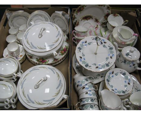 Royal Worcester 'Harvest Ring' Dinnerwares, including soup dishes, tureens, etc; Royal Crown Derby 'Posies' coffee cans and s