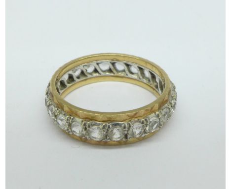 A 9ct gold eternity ring, 4g, P