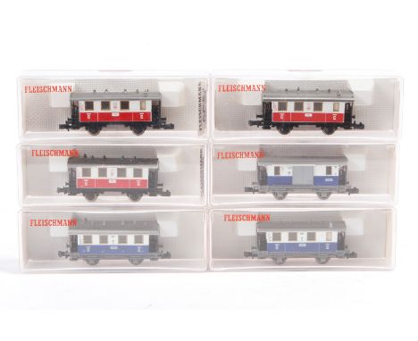 6 Fleischmann Wagen 2x 8053, 8054 und 3x 8056, S N, tw besch., je im OK, Z 3