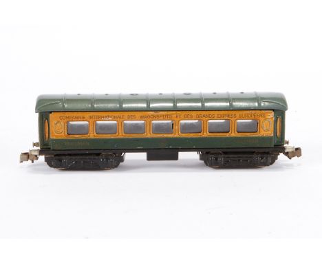 Märklin Pullmanwagen 349, S H0, Blech, creme/blau, mit Klauenkupplungen, LS und gealterter Lack, im Unterkarton, Z 3