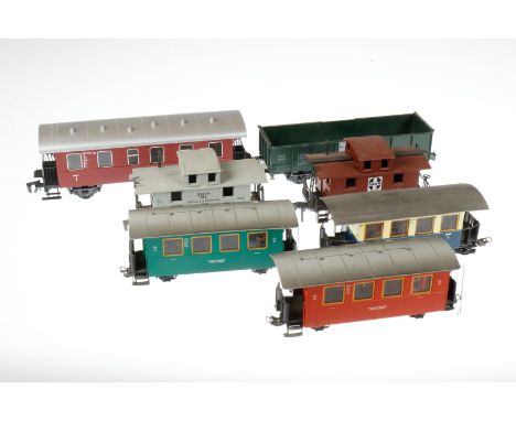 Konv. 7 Spur-0-Wagen, Kunststoff, darunter Märklin, Atlas und Lima, 1 Wagen ÜL, sonst Z 2-3
