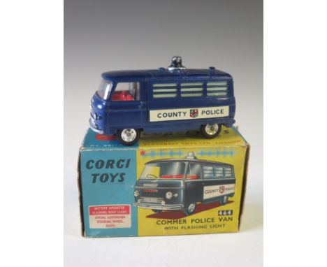 A boxed Corgi Toys No. 464 Commer Police Van with flashing light County Police
