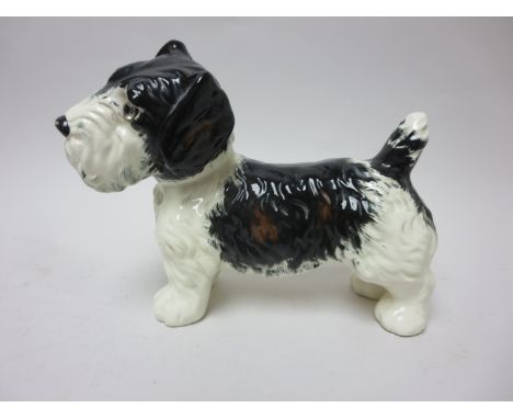 An unusual Goss Doorstop in the form of a Scottie Dog with painted details, 9in