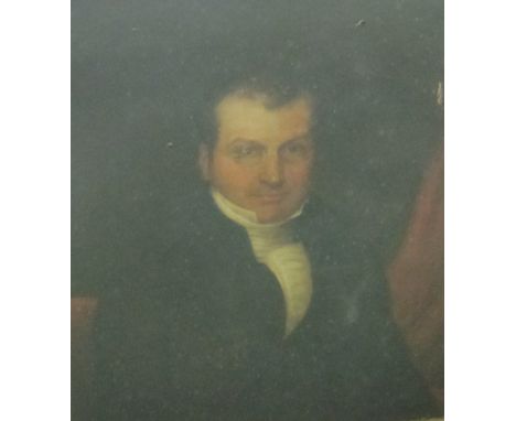 ENGLISH SCHOOL CIRCA 1835. Portrait of  Matthew Dobson Lowndes (1796-1865), half length, wearing a black coat and white ruff,