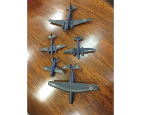 Five 1:72nd Scale Aircraft Identification Models including C47 Dakota, Helldiver, Maryland, Horsa 1 and another two engine fi