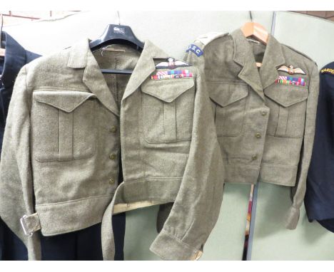 A navy ARP Warden Jacket, L & M Horne Ltd, a 1943 battledress blouse S. Stall & Son Winnipeg with badges including RAF wings,