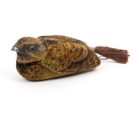 A unique late 20th Century sewing companion modelled as a bird by the artist Raymond John Coutu, a gift for his sister Miss M