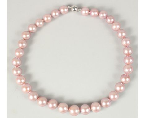 A 12mm / 14mm NATURAL PINK FRESHWATER PEARL NECKLACE with magnetic clasp.