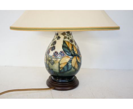Moorcroft table lamp with original shade Height 41 cm 