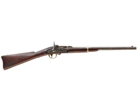 AN AMERICAN .54 CALIBRE PERCUSSION SECOND TYPE MERRILL CARBINE, 22inch sighted barrel fitted with rear leaf sights, stepped l