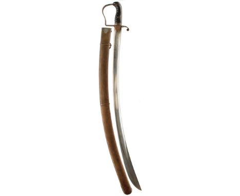 A CLEAN 1796 PATTERN LIGHT CAVALRY OFFICER'S SABRE, 83cm curved blade etched with scrolling foliage, classical figures, a cav