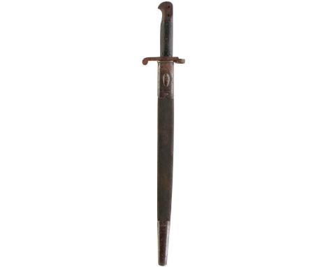 A PATTERN 1887 MK I SWORD BAYONET, with scabbard, together with a 1907 Pattern bayonet by Wilkinson, a Spanish 1941 Bolo bayo