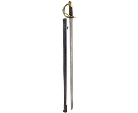 A FRENCH MODEL 1882/3 LIGHT CAVALRY TROOPER'S SWORD, 86.5cm blade with large and shorter narrow fuller, dated 1883 on the bac