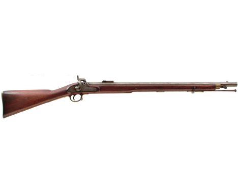 A RARE .750 CALIBRE PERCUSSION PATTERN 1842 SEA SERVICE RIFLED MUSKET, 30.25inch sighted barrel fitted with ramp and ladder r