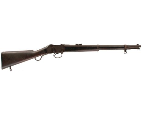 AN OBSOLETE CALIBRE MARTINI HENRY CARBINE, 21.5inch sighted barrel fitted with ramp and ladder rear sights, full stocked with