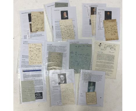 Collection of twelve letters / autographs from mainly Victorian British artists: Sir Peter Markham Scott (1909-1989) requesti