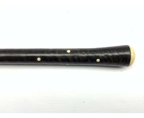 Indian horn stick inset with ivory roundels L85cm - Condition Report 