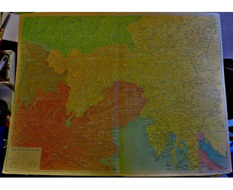 War Map - No. 8  by the Daily Telegraph produced by "Geographic" on light canvas. Adriatic Sea and adjacent countries.