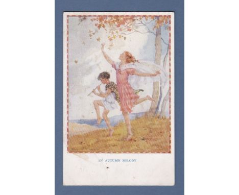 Artist - Margaret W. Tarrant "An Autumn Melody". Magic of Children No. 586