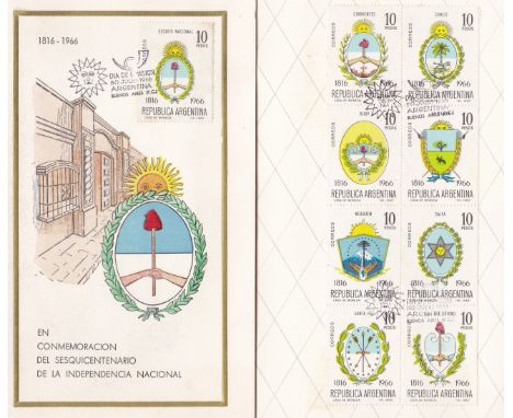 Argentina - 1966 Independence  Special Pack, Coats of Arms.  Attractive set of 25, used First Day.