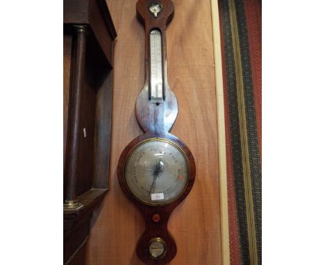 A Barkers of Birmingham rosewood cased barometer with thermometer above