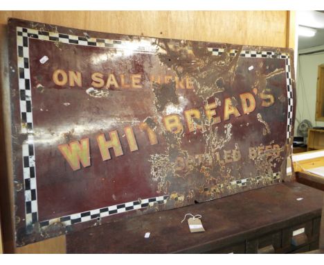 An enamel 'Whitbreads' bottled beer sign