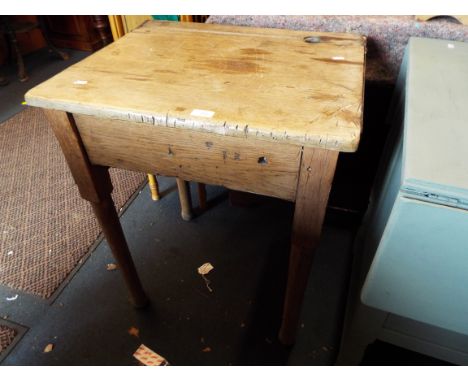 A vintage oak school desk