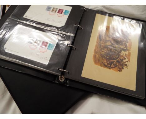 Two albums of first day covers on postcards