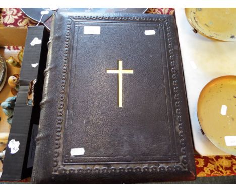 Two 19thC volumes of 'The Holy Bible' illustrated by GUSTAVE DORE', published by Cassell, Petter and Galpin both leather boun