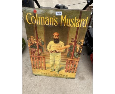 A VINTAGE 'COLMAN'S MUSTARD' ADVERTISING SIGN 