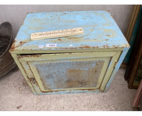 A VINTAGE METAL MEAT SAFE 