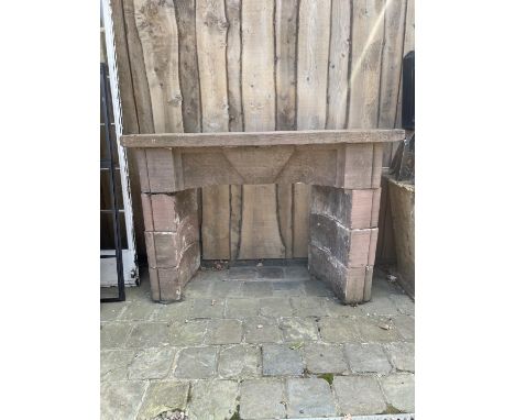 EARLY RED SANDSTONE FIRE SURROUND 