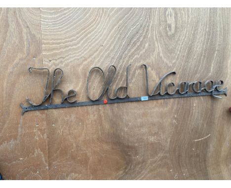 A VINTAGE WROUGHT IRON 'THE OLD VICARAGE' SIGN 