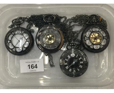FOUR VINTAGE STYLE POCKET WATCHES 