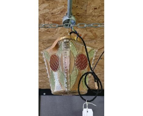 EDWARDIAN GLASS HALL LIGHT RE WIRED 
