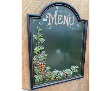 A VINTAGE STYLE WOODEN 'MENU' BOARD 
